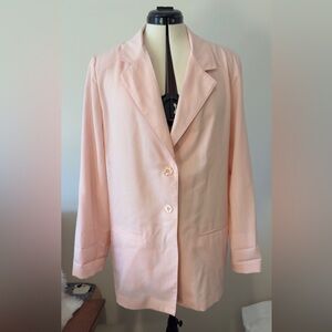 Vintage Light Pink Sag Harbor Blazer Size 10 90s Minimalist Tailored Jacket